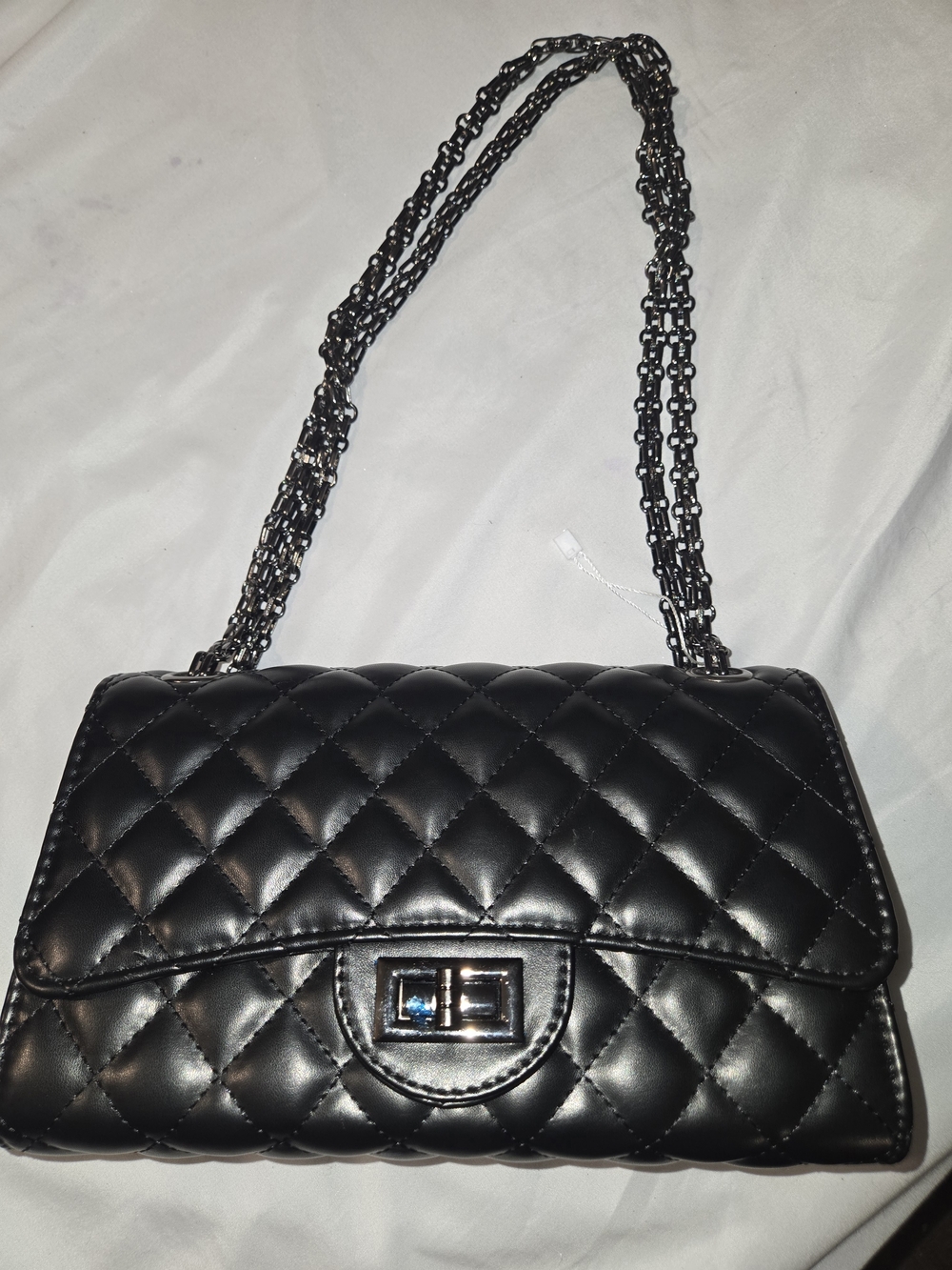 Quilted Black Chain Shoulder Bag
